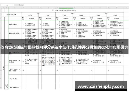 体育竞技训练与模拟裁判评分系统中动作规范性评分机制的优化与应用研究